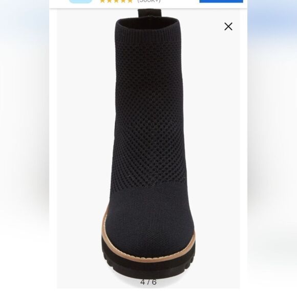 Eileen Fisher Amos London Knit Wedge Bootie in Black Size 8.5 NWT - Picture 3 of 8